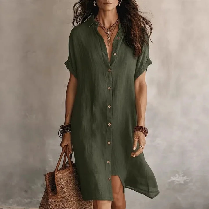 Jeanelle Button Down Shirt Dress