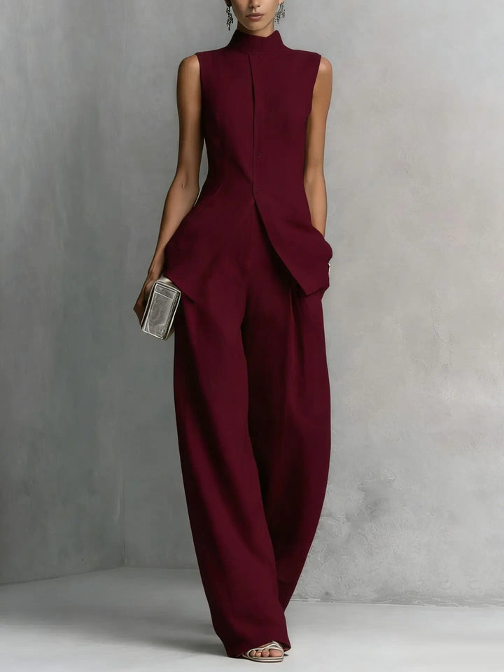 Viola Sleeveless Linen Pant Set