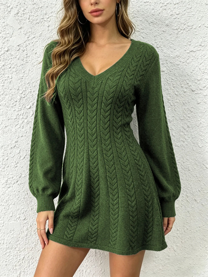 Orianne V Neck Sweater Mini Dress