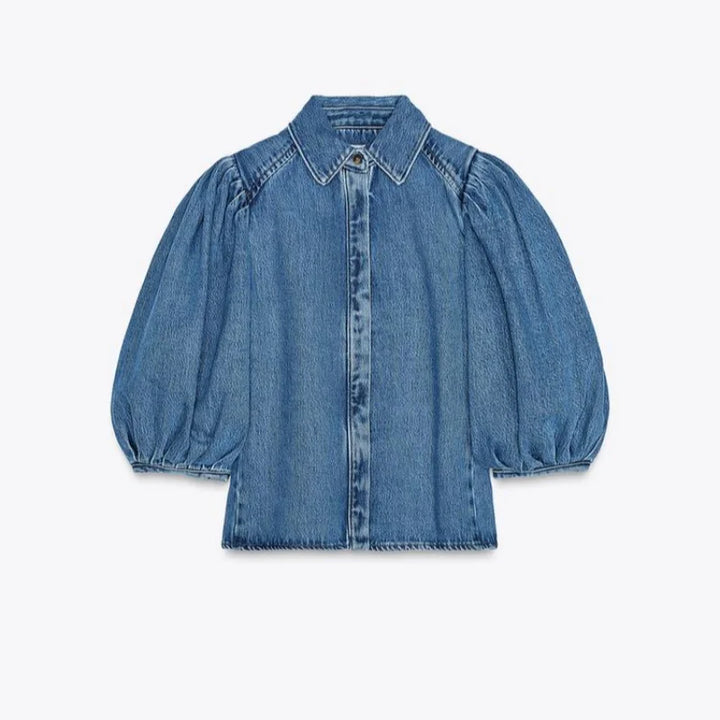 Denim Puff Shirt