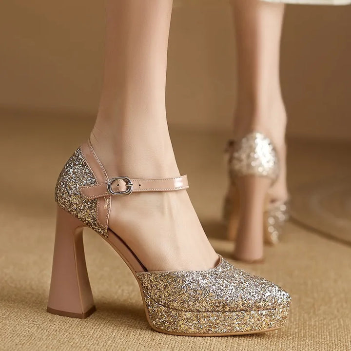 Vitoria Sparkle Platform Pumps