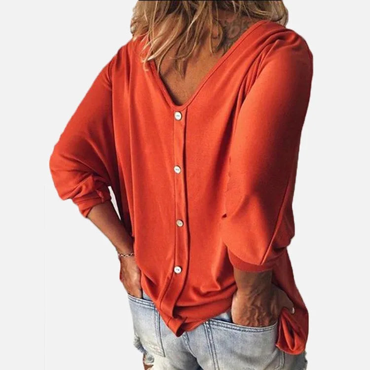 Simone V-Neck Button Top