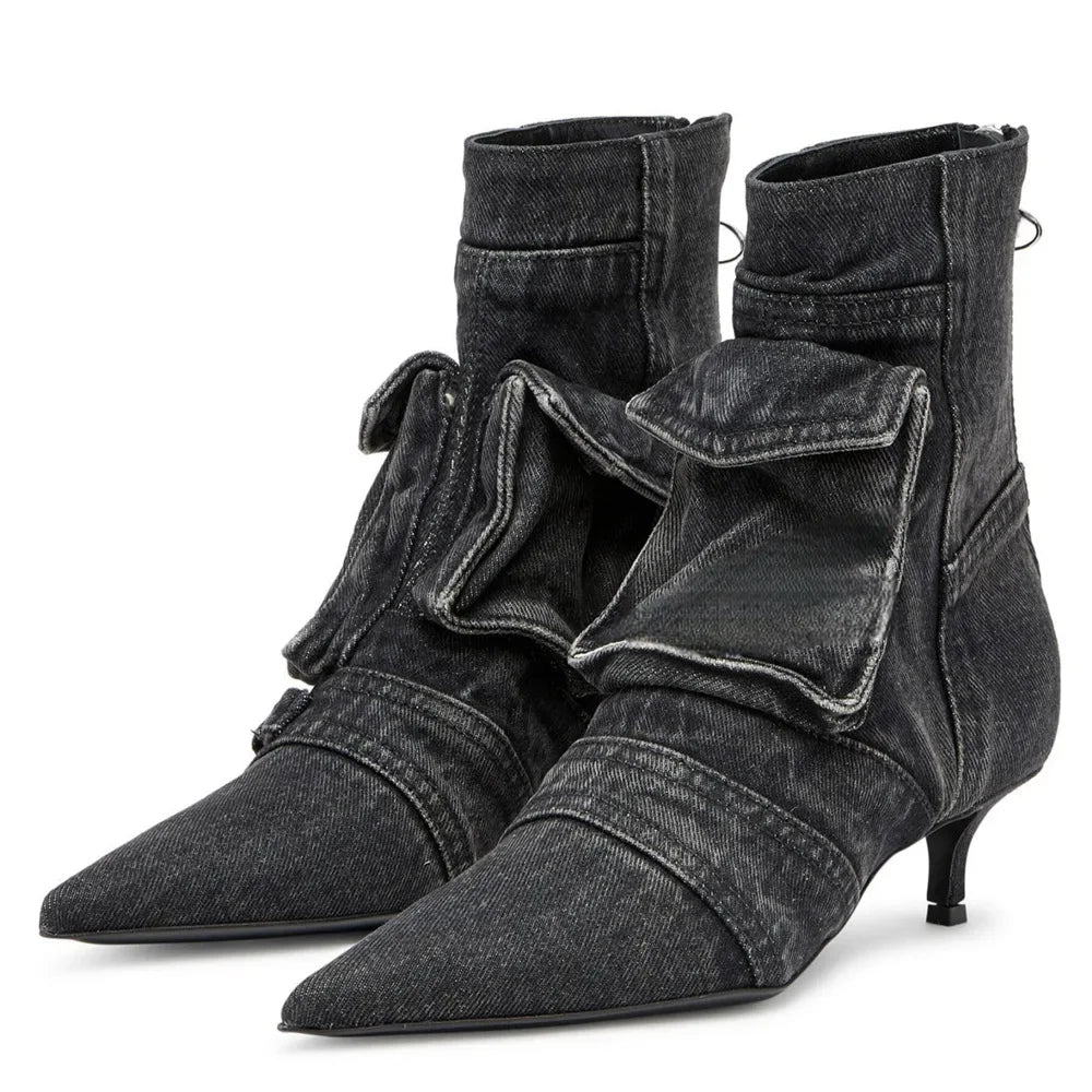 Sharon Denim Pocket Boots