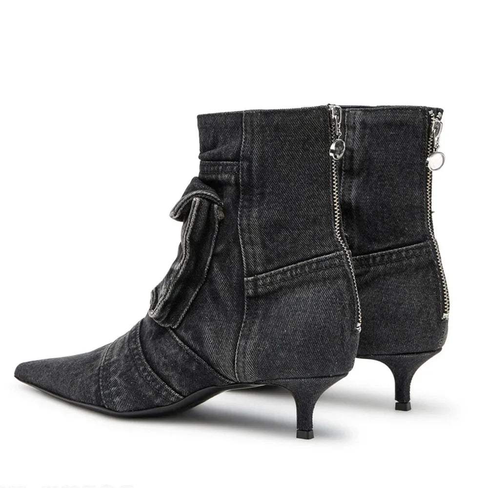 Sharon Denim Pocket Boots