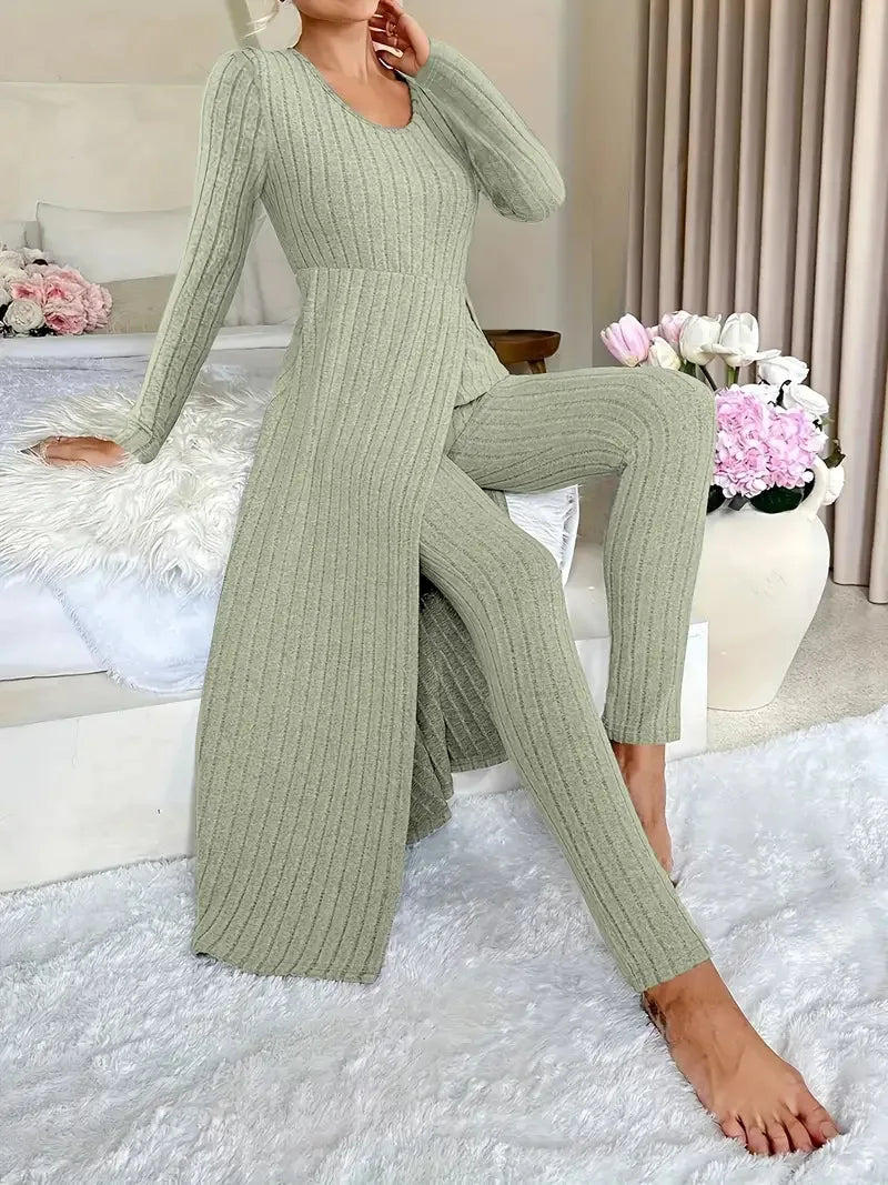 Dulcie Ribbed Lounge Two Piece Set