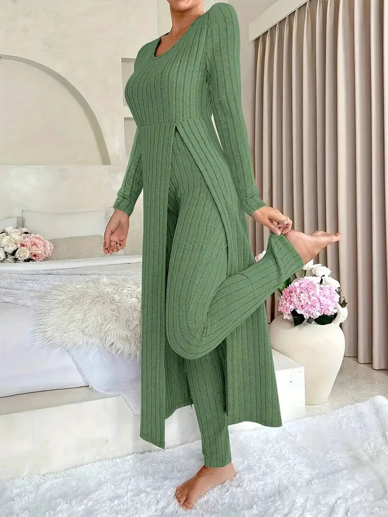 Dulcie Ribbed Lounge Two Piece Set