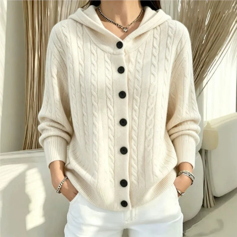 Isla Cable Knit Button Cardigan