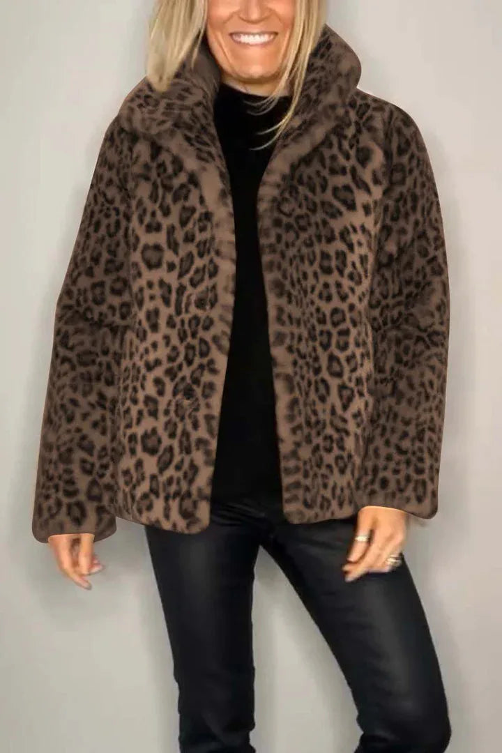 Bianca Turn Down Leopard Coat