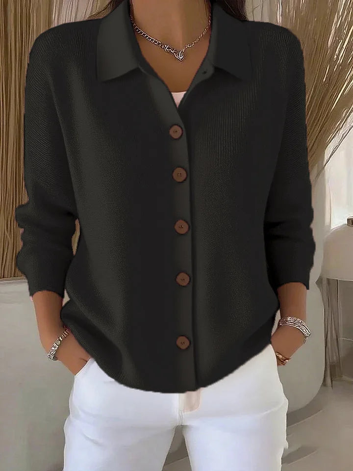 Marget Collared Knit Cardigan