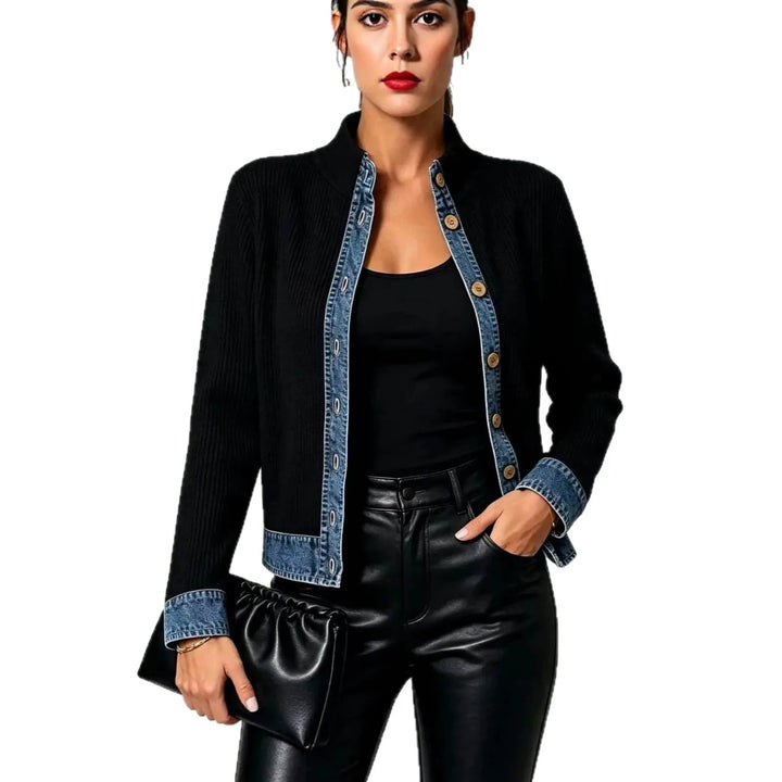 Petronella Denim Trim Cardigan