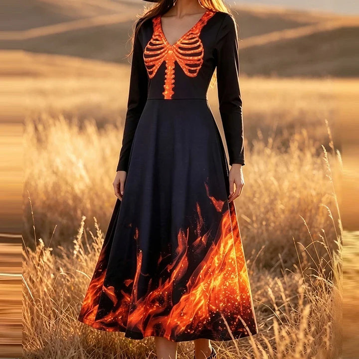 Rowena Skull Print Maxi Dress