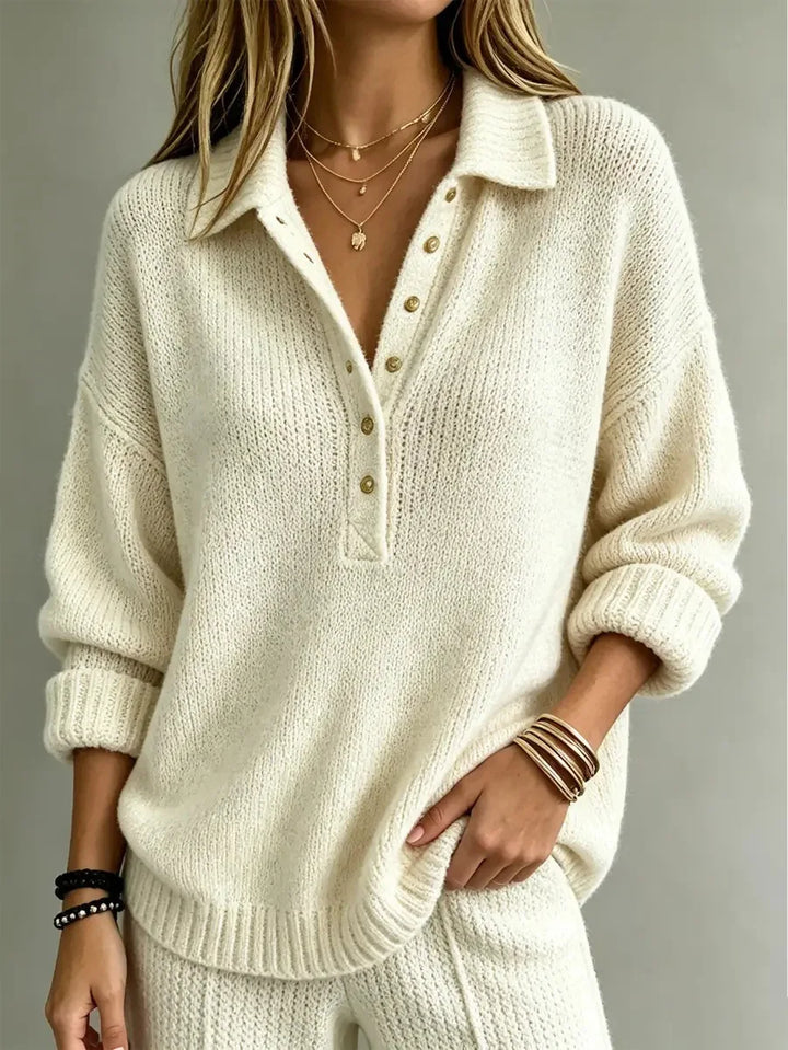 Sadona Button Neck Polo Sweater