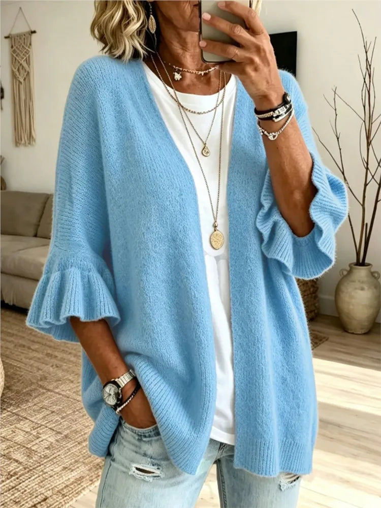Mirela Ruffle Sleeve Cardigan