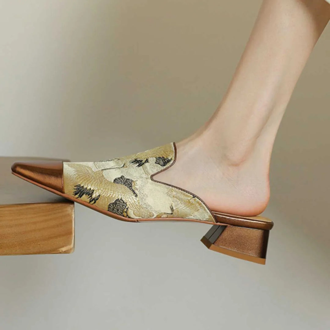 Ortega Floral Embossed Mules