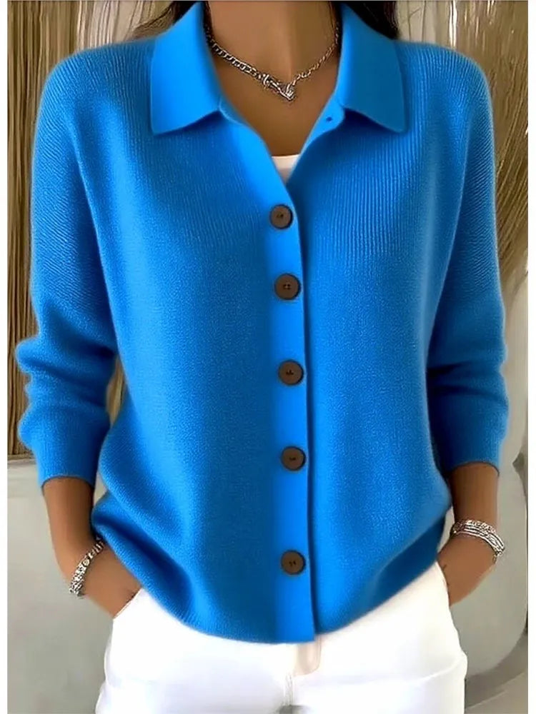 Marget Collared Knit Cardigan