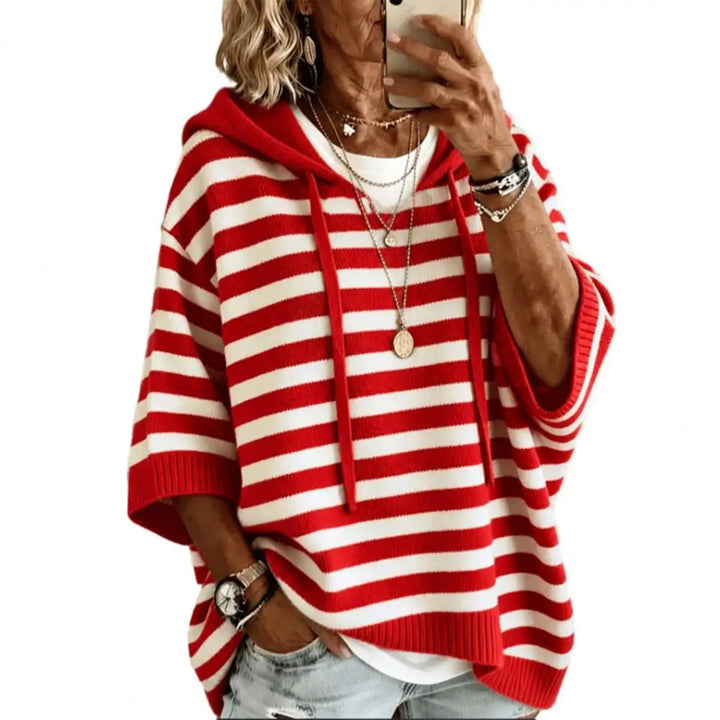 Halston Drawstring Hood Sweater