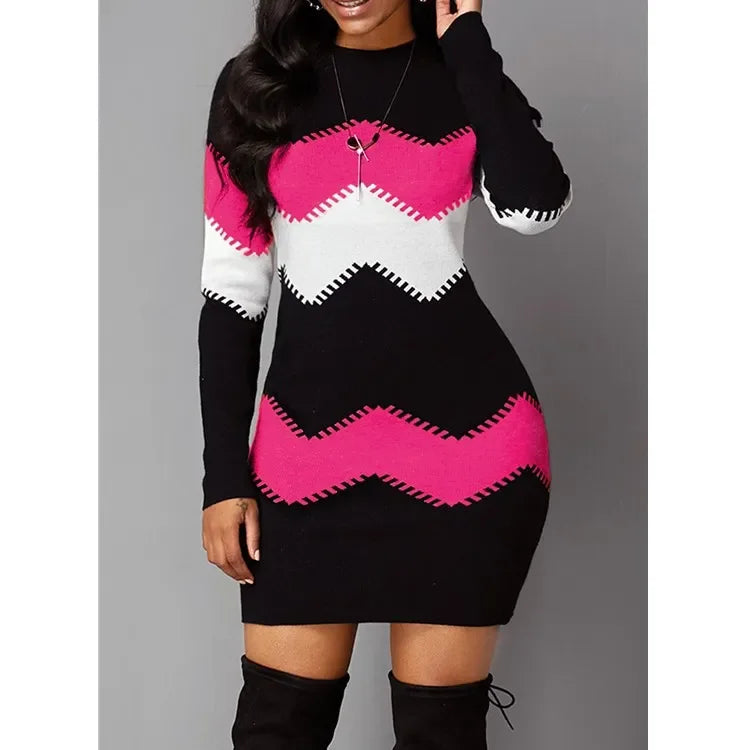 Maren Chevron Knit Dress
