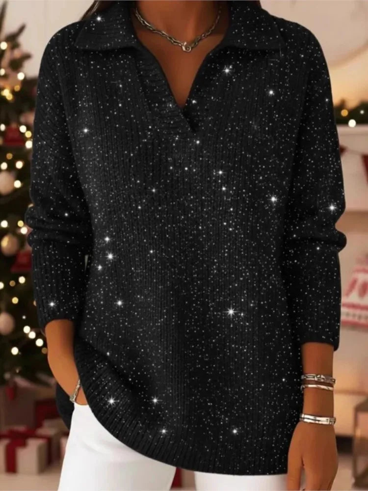 Marisette Sequined Pullover Sweater