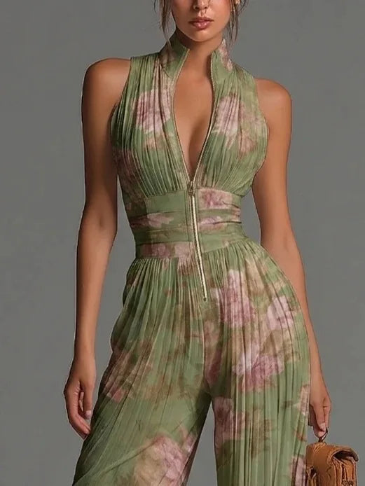 Harper Pleated Wide Leg Jumpsuit