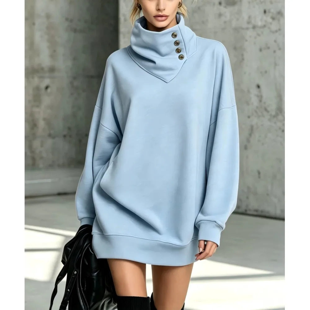 Fenella Button Sweatshirt Dress