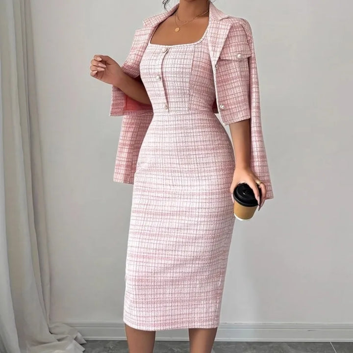 Wilhelmina Pearl Button Sheath Dress Set