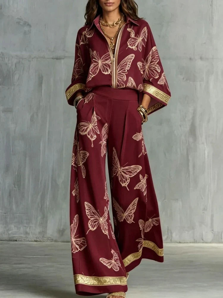 Katarina Butterfly Print Lounge Set