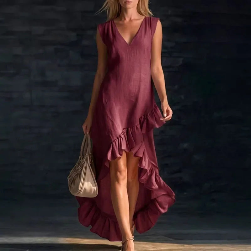 Dolce Sleeveless Ruffle Maxi Dress