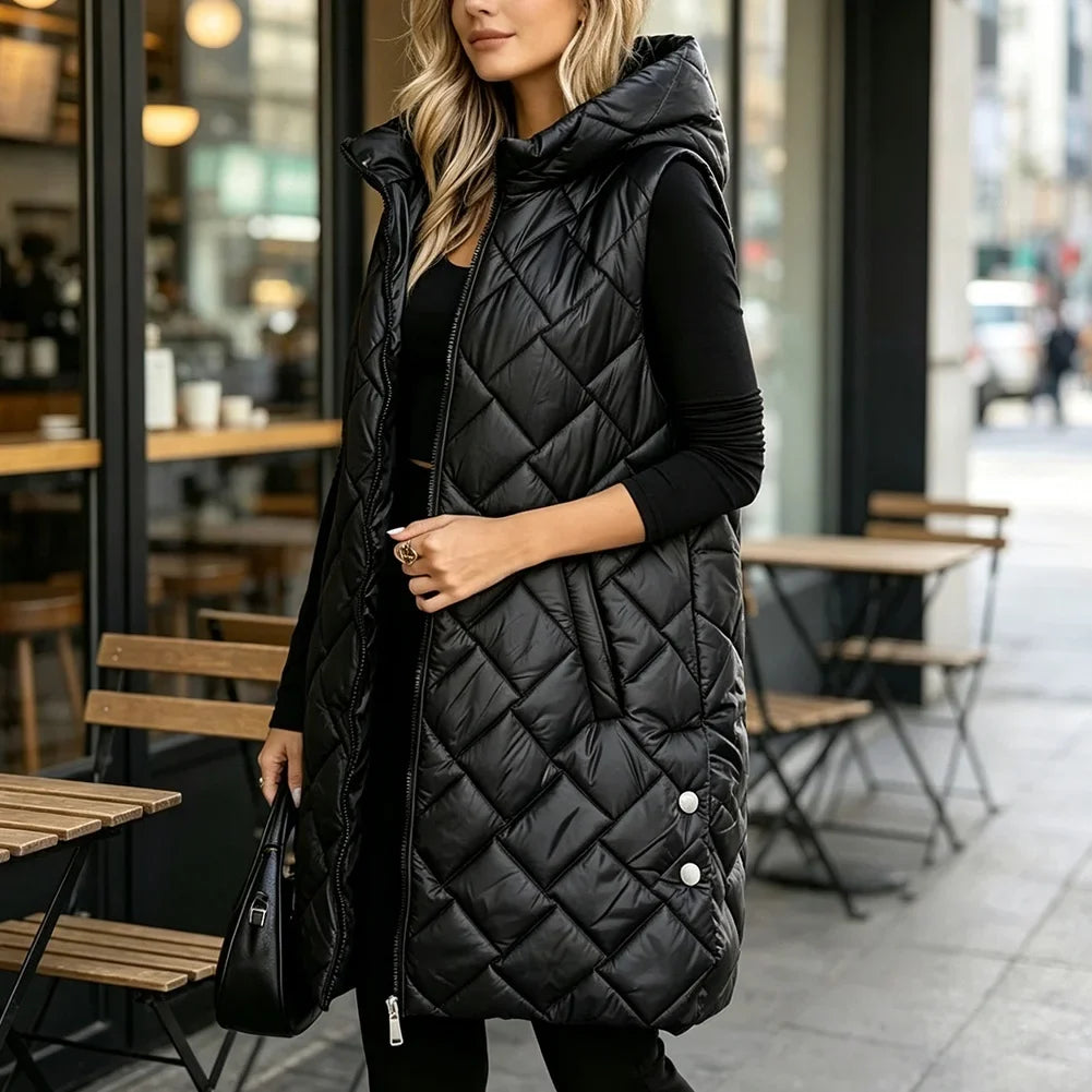 Mireille Quilted Puffer Long Vest