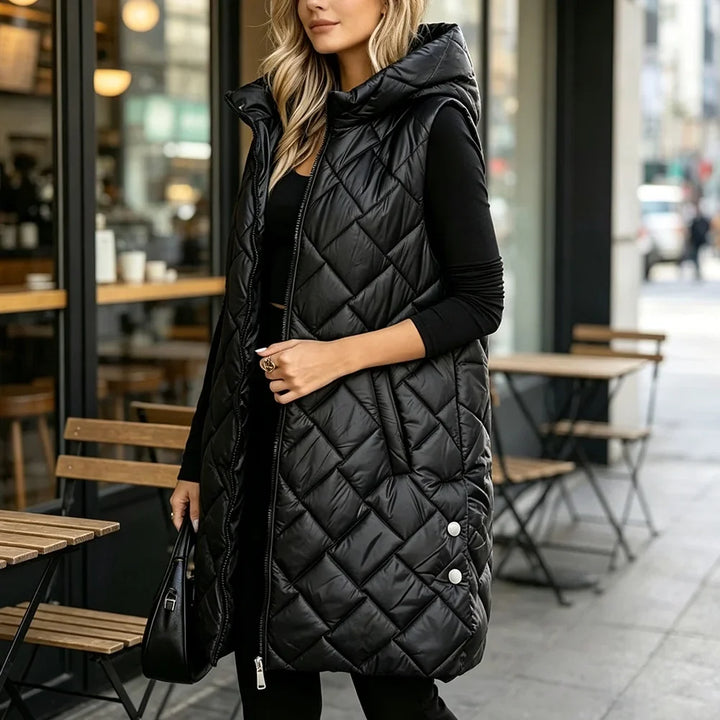 Mireille Quilted Puffer Long Vest