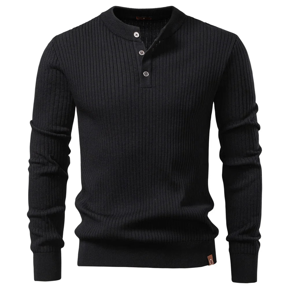 Garrett Ribbed Knit Henley