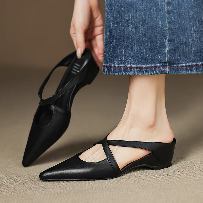 Lorena Genuine Leather Mules