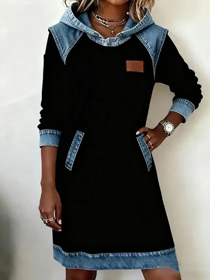 Josephine Patchwork Denim Maxi Dress