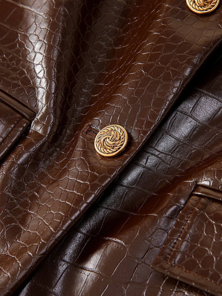 Sharon Leather Blazer