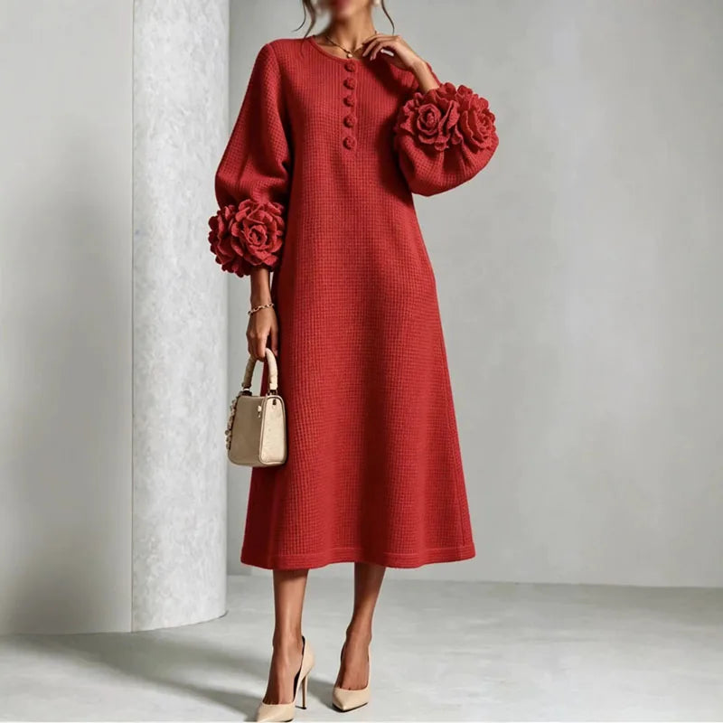 Marielle Button Front Knit Midi Dress