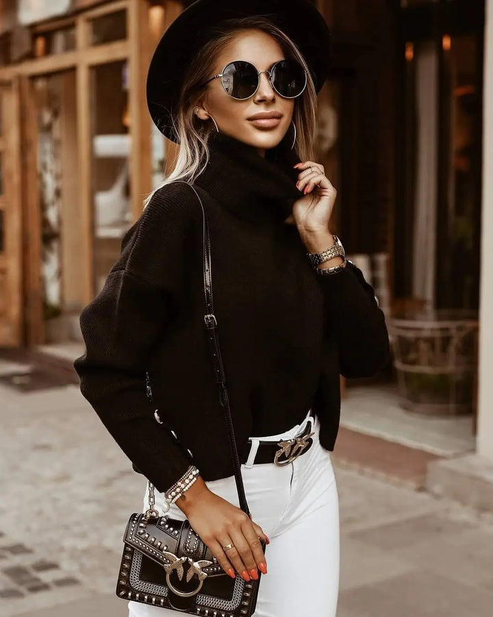 Hazeline Turtleneck Knit Sweater