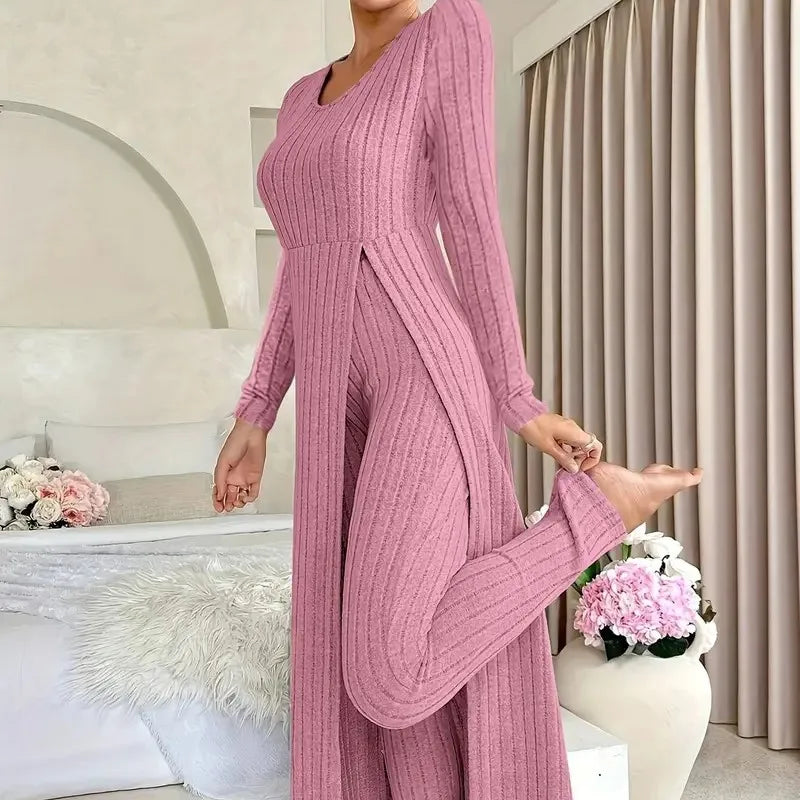 Dulcie Ribbed Lounge Two Piece Set