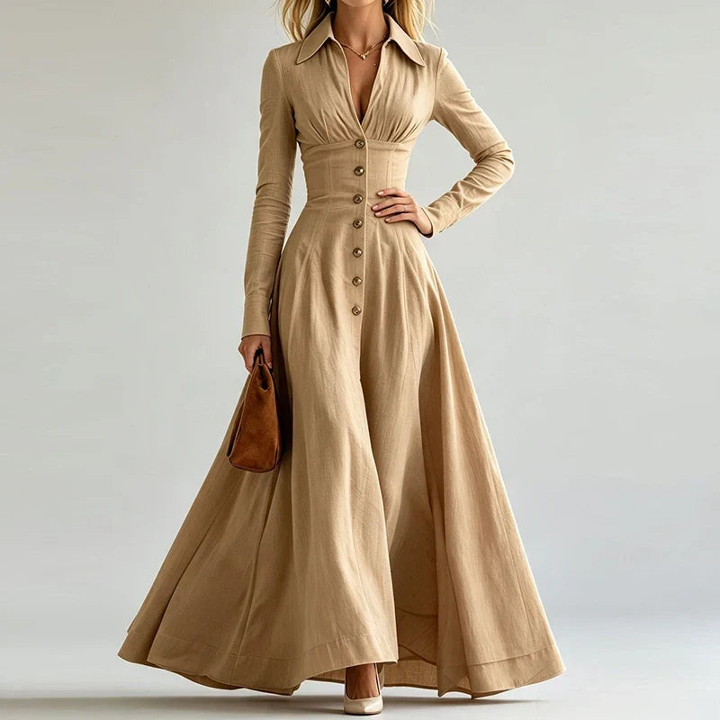 Clemence Button Front Maxi Dress