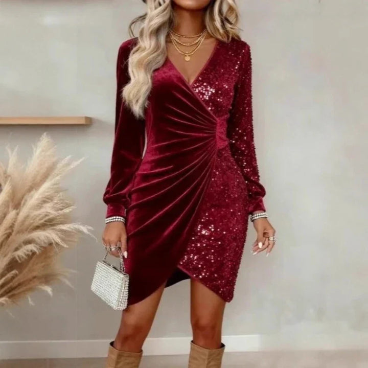 Valentina Sequin Wrap Dress