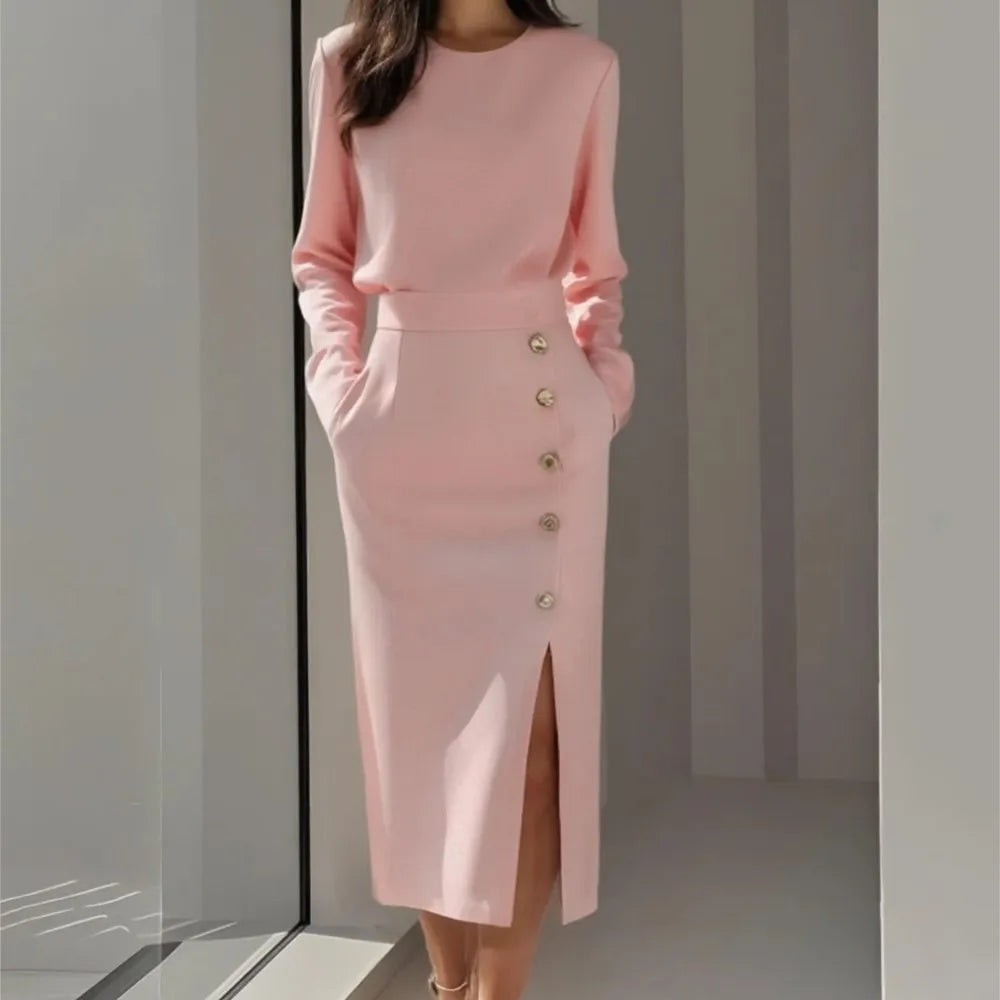 Amara Button Front Midi Dress