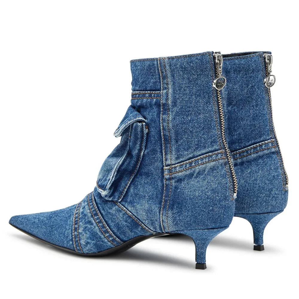 Sharon Denim Pocket Boots