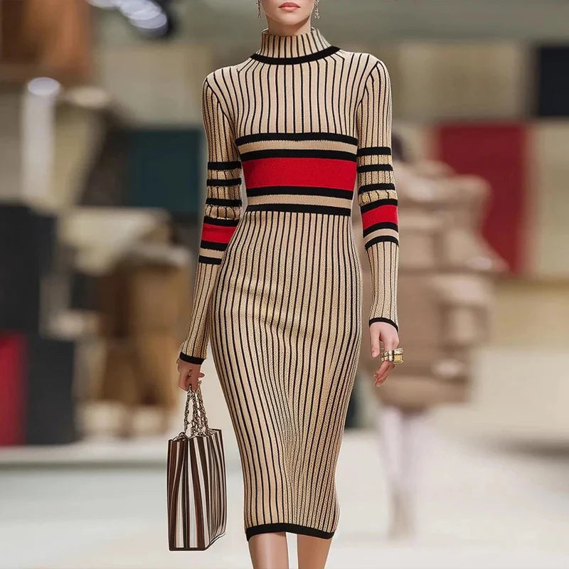 Xanthe Ribbed Knit Sweater Dress