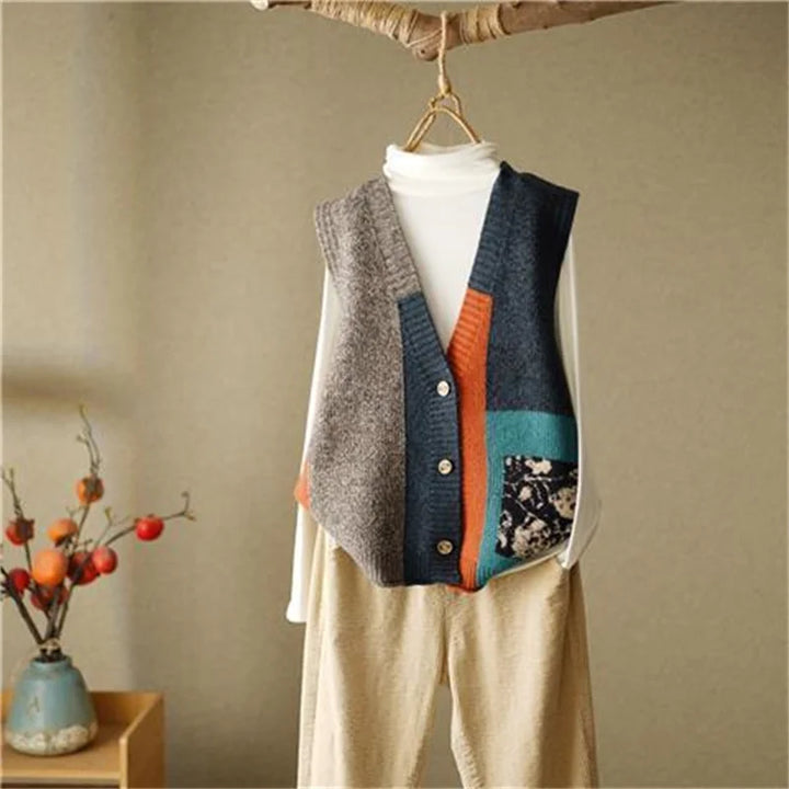 Araminta Patchwork Knit Vest