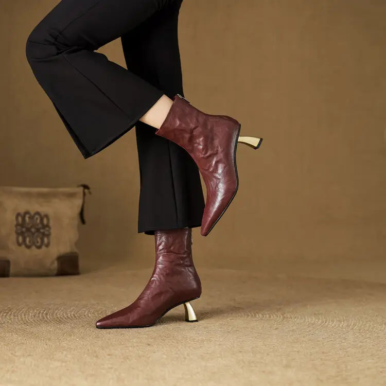 Andrea Genuine Leather Ankle Boots