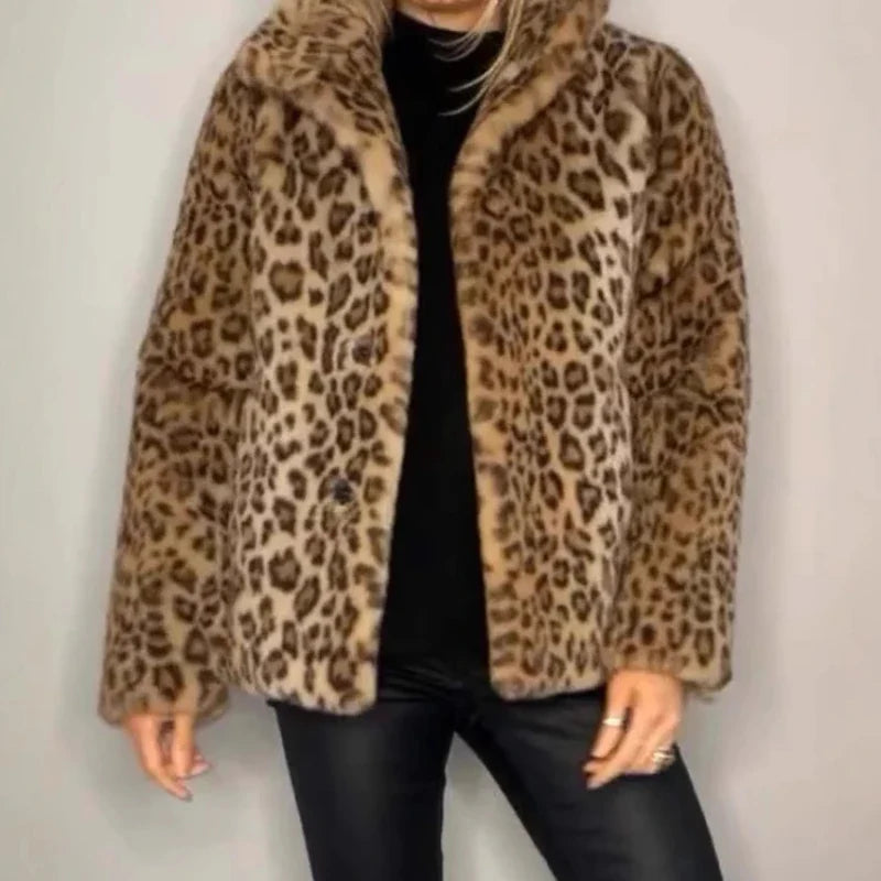 Bianca Turn Down Leopard Coat