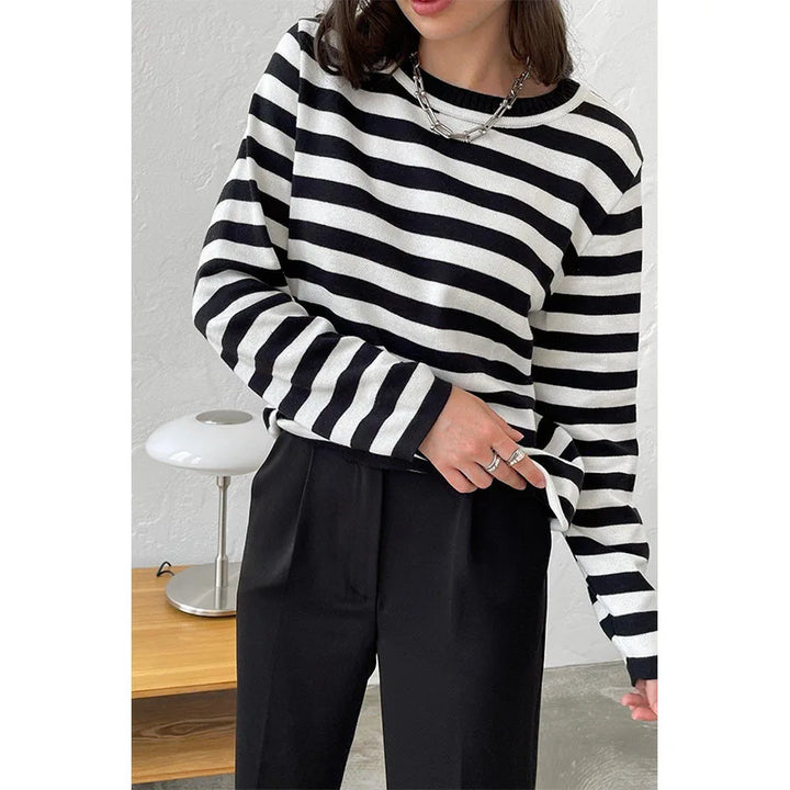 Marielle Striped Crew Sweater