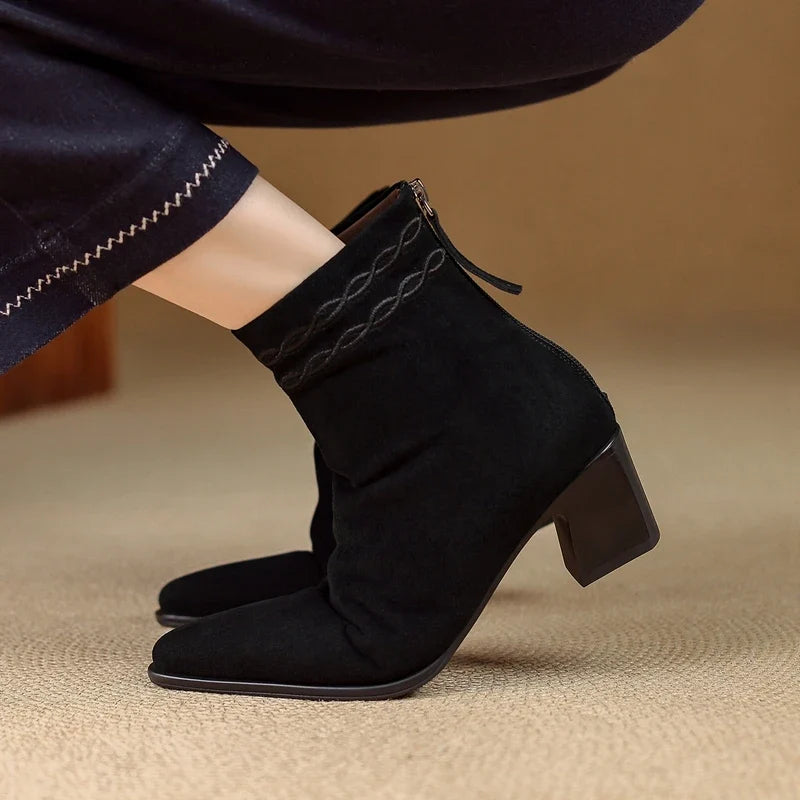 Teodora Square Toe Ankle Boots