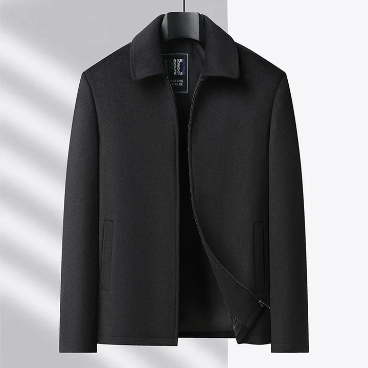 High-end men's fashionable, cool, versatile, trendy and casual woolen executive jacket, dad's suit lapel coat