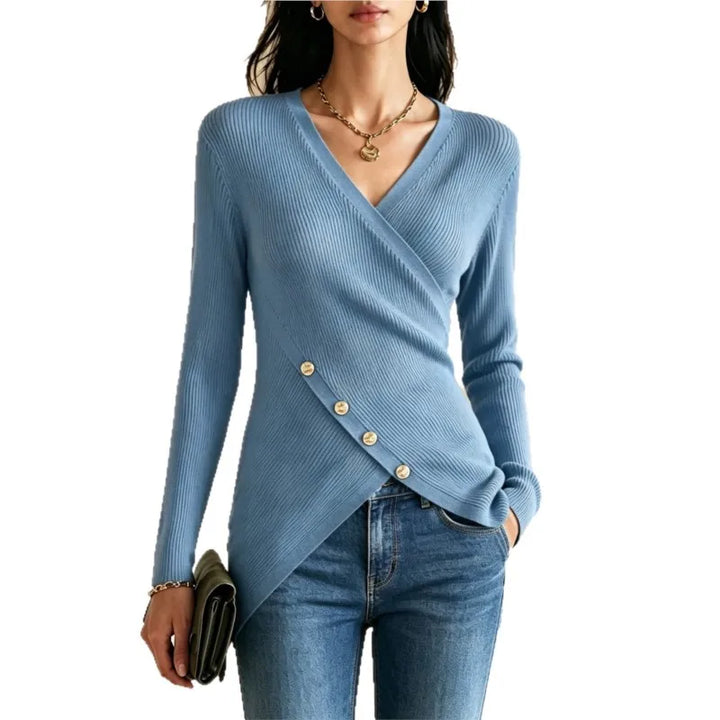 Adeline V Neck Ribbed Sweater