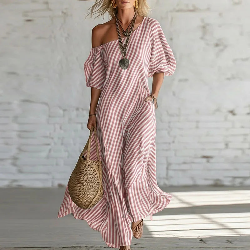 Iris One Shoulder Puff Sleeve Dress