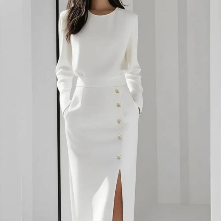 Amara Button Front Midi Dress